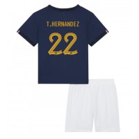Maglie da calcio Francia Theo Hernandez #22 Prima Maglia Bambino Mondiali 2022 Manica Corta (+ Pantaloni corti)